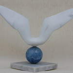 "Pole to Pole" Marble on blue calcite Artctic Tern £700