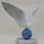 Pole to Pole Marble on blue calcite